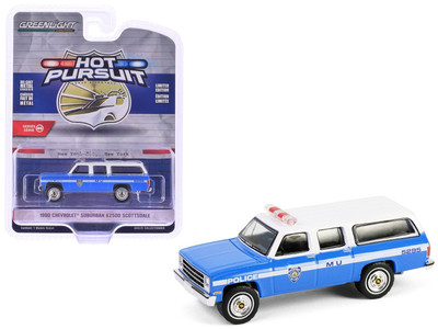 1990 CHEVROLET SUBURBAN K2500 SCOTTSDALE ''NYPD'' 1/64 DIECAST GREENLIGHT 43040 D