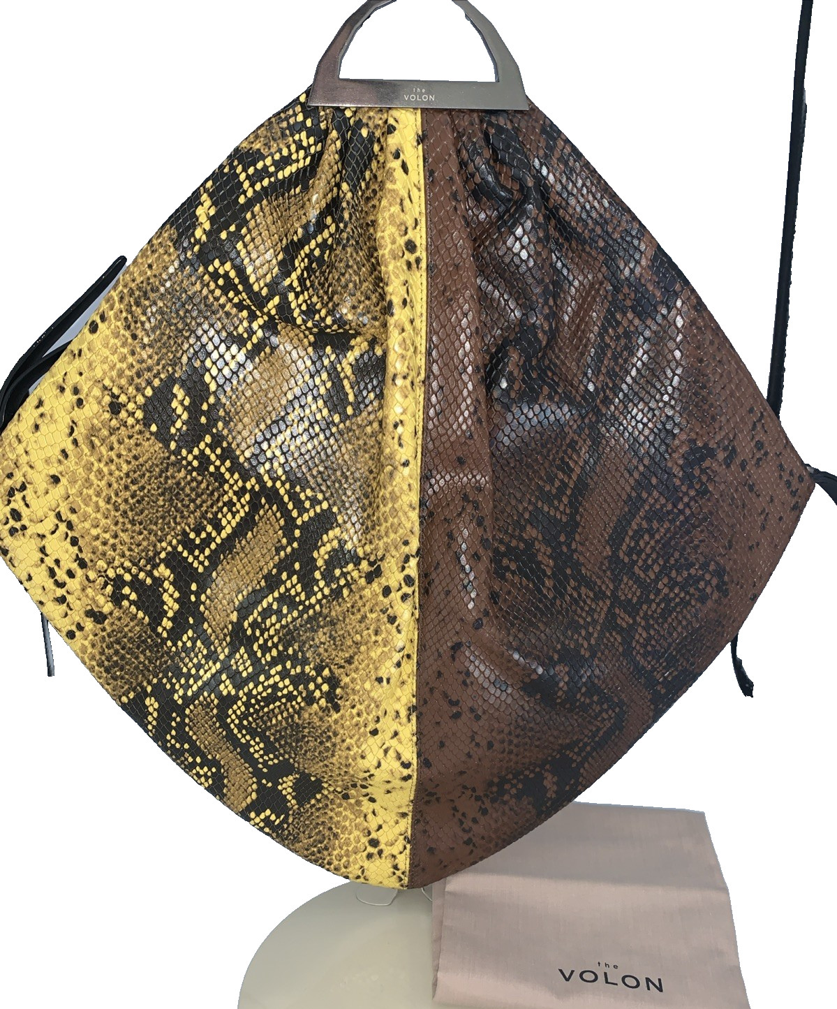 The VOLON Handbag Two-tone Python Snake Printed L… - image 6