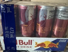 Red Bull Peach Nectarine 16 Fl Oz, (473 mL) 12 Cans Discontinued HARD FIND 🍑