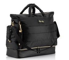 Itzy Ritzy Dream Weekender Hospital Bag Midnight Black Quilted Puffer Travel NEW
