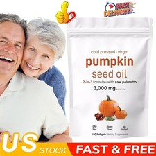 Pumpkin Seed Oil with Saw Palmetto 180Softgels  3000 mg Herbal Supplement