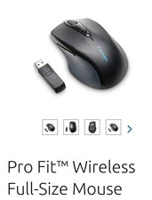 Kensington Pro Fit Wireless Mouse Full-Size, Black, K72370