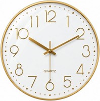 Wanduhr GeräUschlos 25,4 Cm Rund Batteriebetrieben Modern Dekorativ Champagner