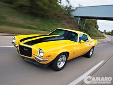 1972 CHEVROLET CAMARO Z28 (Yellow) POSTER | 24 x 36 INCH | muscle car | 