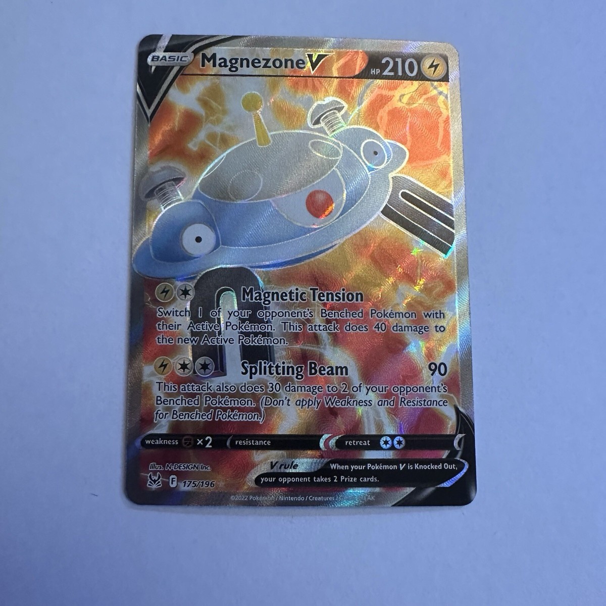 magnezone v pokemon card value Magnezone V OC Miscut Error Pokemon Card Lost Origin Holo Rare 056/196