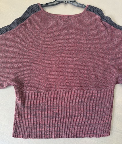 Brittany Black Sweater Variegated Dark red burgundy Dolman wide Sleeve Size XL - Picture 14 of 15