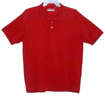 Yuu Sz L CUTTER & BUCK Golf Polo Shirt Merlot Red Cotton/Poly RN#83094