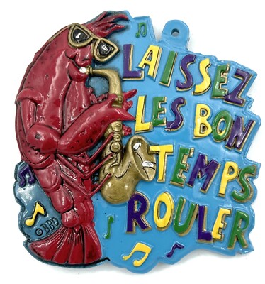 Crawfish Sax Refrigerator Magnet & Ornament Laissez Les Bon Temps Rouler