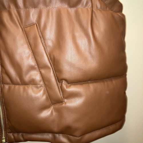 NWT Maurices Vest Women’s Faux Leather Mixer Fleece Brown XL - Picture 4 of 10