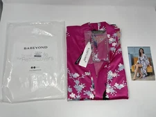 BABEYOND Short Kimono Robe Blouse Peacock Printed Kimono Cover Up Loose Cardigen