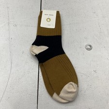 Kids Socks Gold  Navy Blue Crew Socks Size 10-13 Yrs NEW