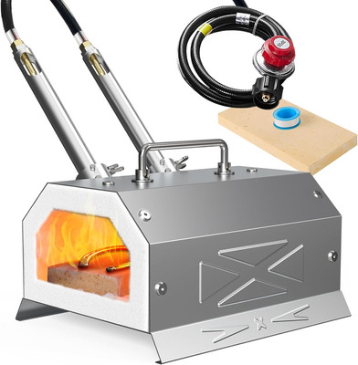 Propane Blacksmith Forge Kit with Dual Burners and 30PSI Regulator, Made of Stai