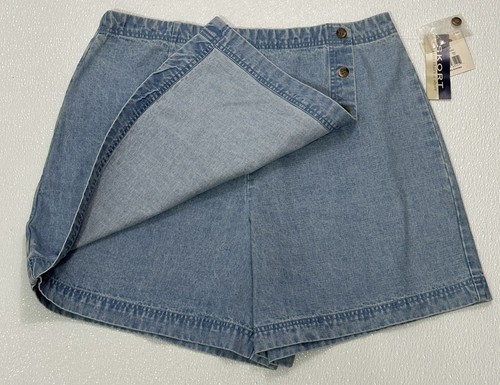 Sonoma Size 16 Womens Blue Fold Over Button Front Denim 100% Cotton Skort NWT - Bild 2 von 12