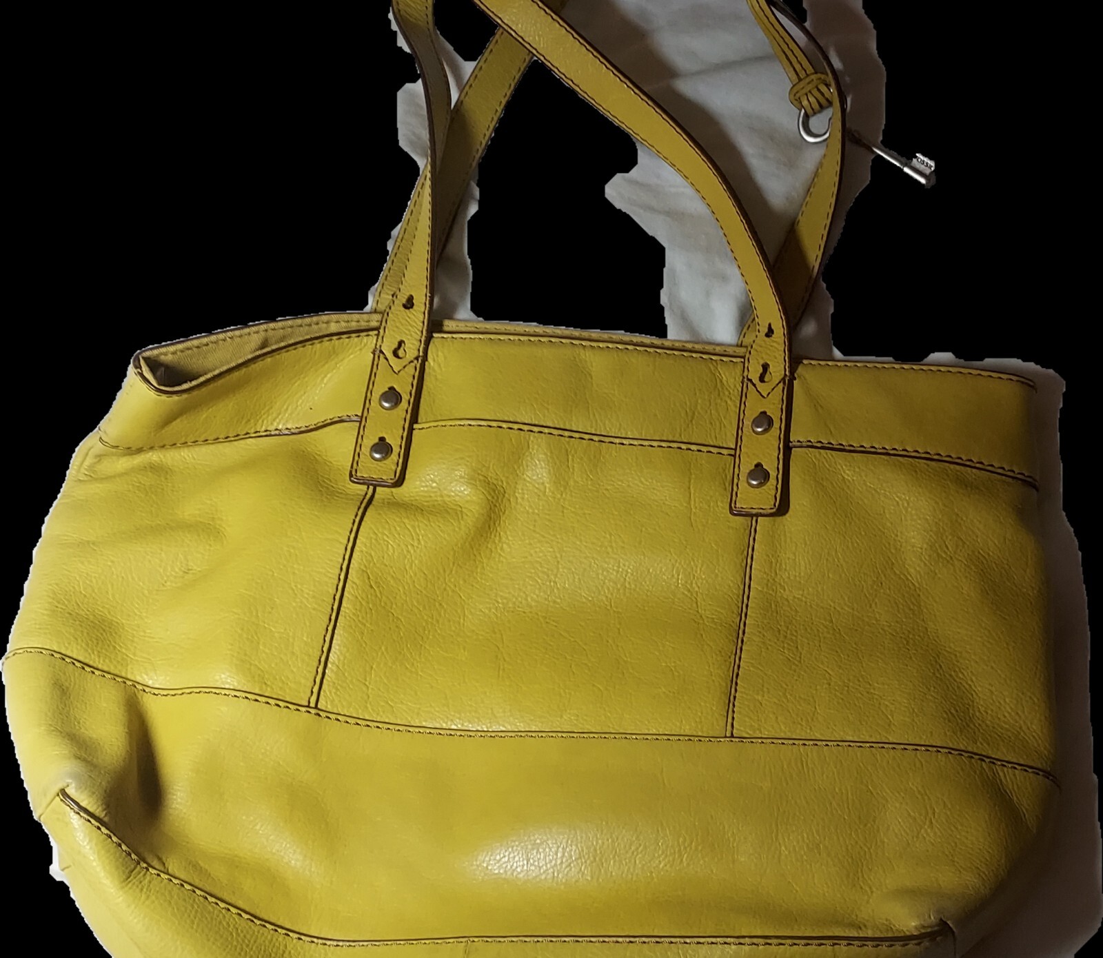 Fossil Women’s Mustard Yellow Leather Tote Key Hole Zip Tote Bag eBay