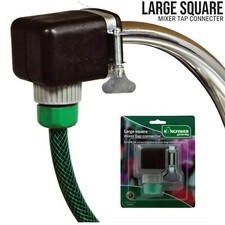 UNIVERSAL LARGE SQUARE MIXER TAP CONNECTOR KITCHEN TO GARDEN HOSE PIPE ADAPTER 