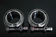 Pair Of 2 inch Flange Kit turbo clamp 2” Stainless Male/Female exhaust downpipe