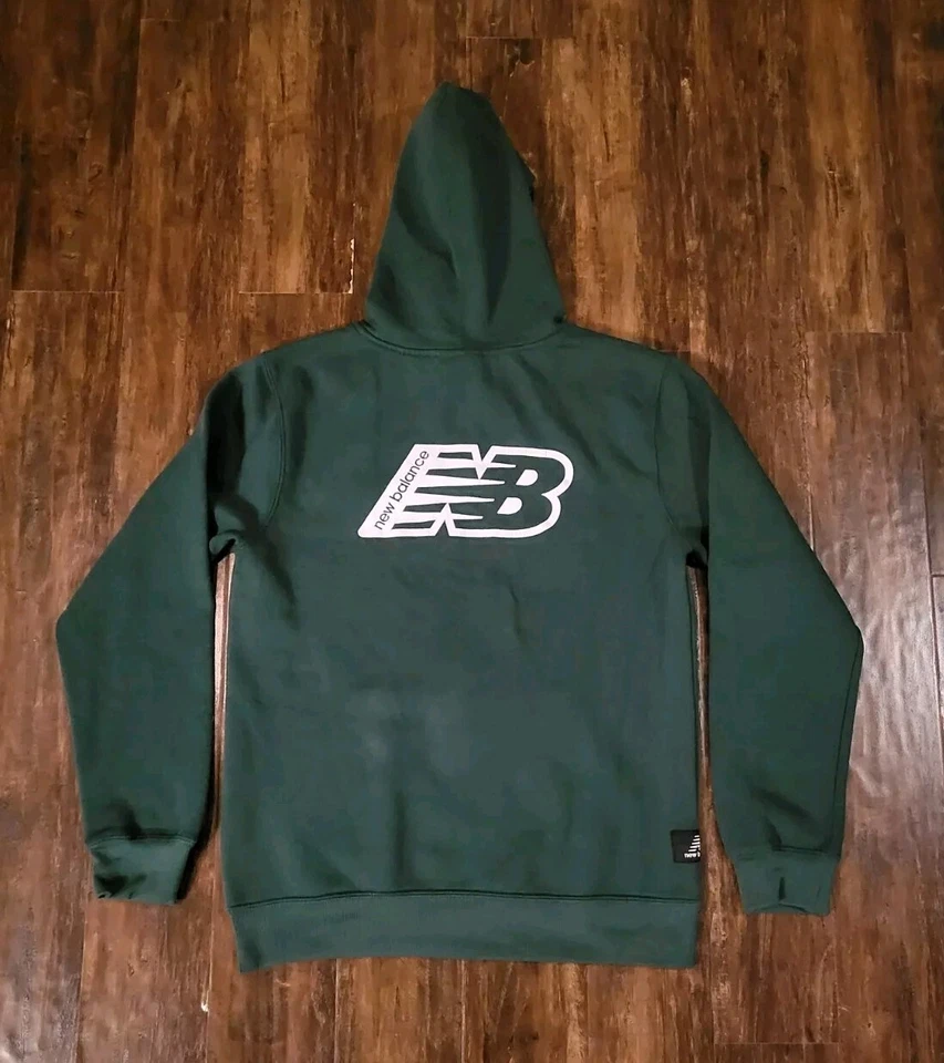 Sudadera con Capucha Pullover Polar Logo NEW BALANCE Verde Juvenil Adolescente XL 18/20 Foto 2 de 4