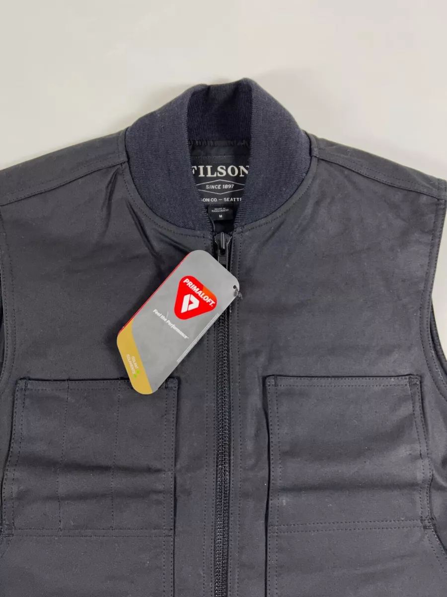 FILSON TIN CLOTH INSULATED WORK VEST BLACK M NWT