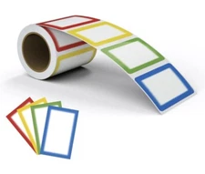 MFLABEL® Colorful Plain Name Tag Labels 200 Stickers Name Tag Stickers 3 1/2 X 2