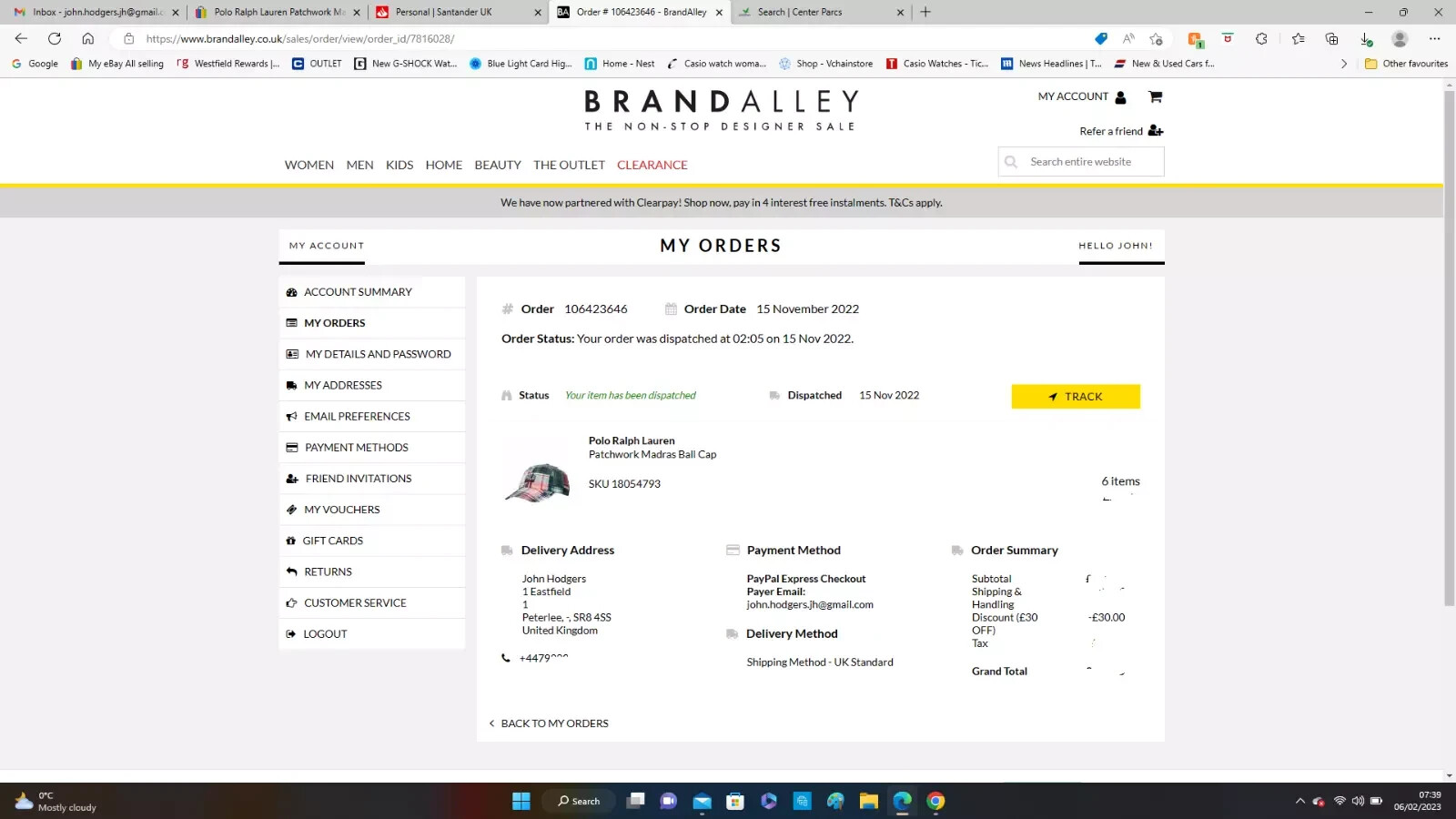 Polo Ralph Lauren Big Pony Chino Ball Cap in bianco e nero prezzo consigliato £ 55.