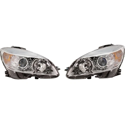 Halogen Headlight Set For 2008-2011 Mercedes Benz C300 w/ Bulb(s) Pair CAPA