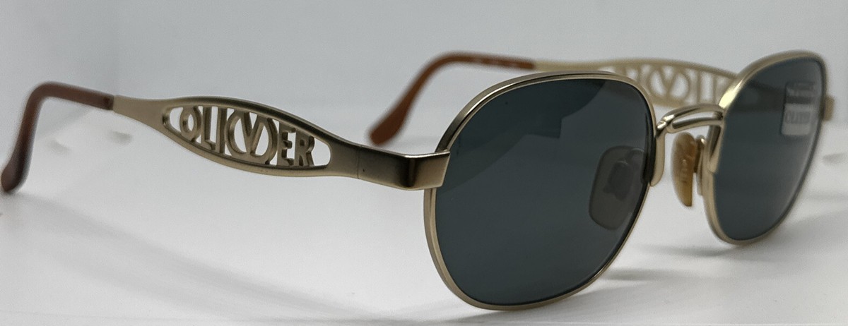 Vtg 90s Oliver by Valentino Unisex Sunglasses NOS NWT Oliver by Valentino 1808 906, Vintage 90s Gold and Tortoise  main image 4