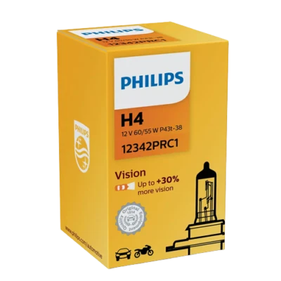 H4 PHILIPS Vision 12342PRC1 P43t-38 Scheinwerfer Auto Birne Single 12V 60/55W - Bild 1 von 4