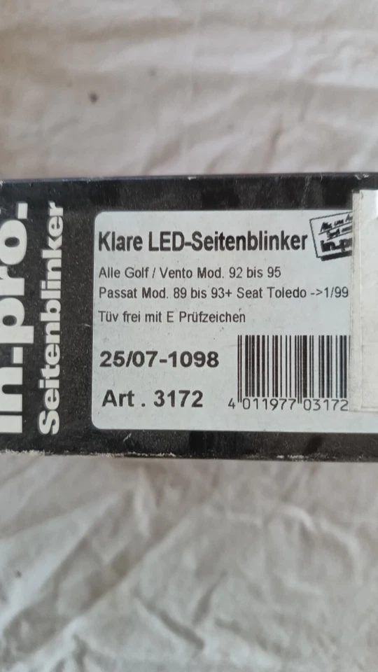 VW GOLF 2 PASSAT SEAT TOLEDO Indicadores LED laterales de señal de giro plateado In.pro 3172 Foto 2 de 3