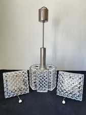 Orrefors Deckenlampe & Wandleuchte 70er Mid Century Lampe Design Diamond Glas