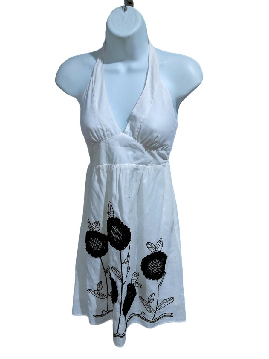 double zero halter dresses Double Zero White Cotton Halter Dress Size S