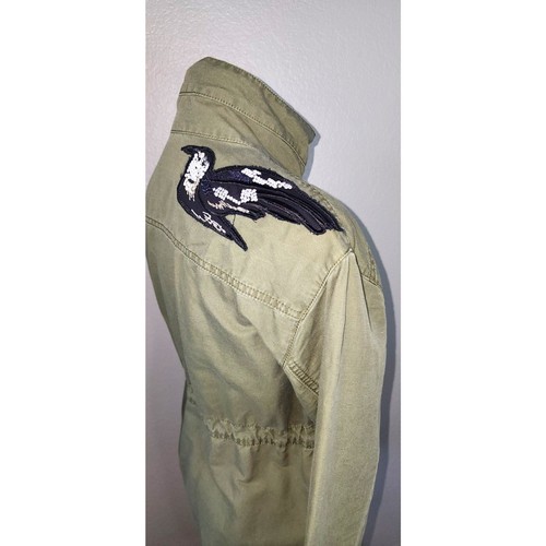 Cabi Olive Green Embroidered Military Zipper Utility Jacket Size XXS - Picture 7 of 8