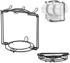 YOLIFE Tea Cups Display Stand, Disassemble Black Coffee Cups Rack