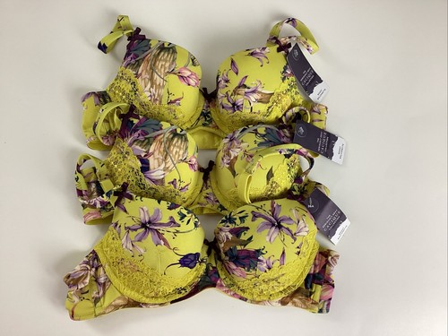 Cacique Lane Bryant Boost Balconette Bra Underwire Yellow Floral 34A 36A NWT - Picture 9 of 9