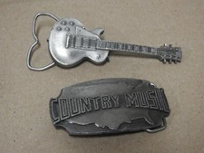Vintage Indiana Metal Craft Enamel Country Music Belt Buckle