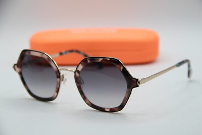 NEW WOOW SUPER LOOP 2 COL 6444 BROWN TORT GOLD GRADIENT SUNGLASSES W/CASE 50-23