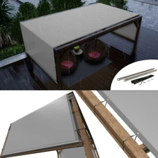 ColourTree Waterproof Pergola Sun Shade Cover Replacement Canopy w/ Rods, Grey