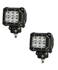 Coppia Fari SUPPLEMENTARE PROFONDITA  12V 24V 18W 6 LED  Completi Di Staffa