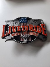 Live To Ride Ride To Live Colored Belt Buckle