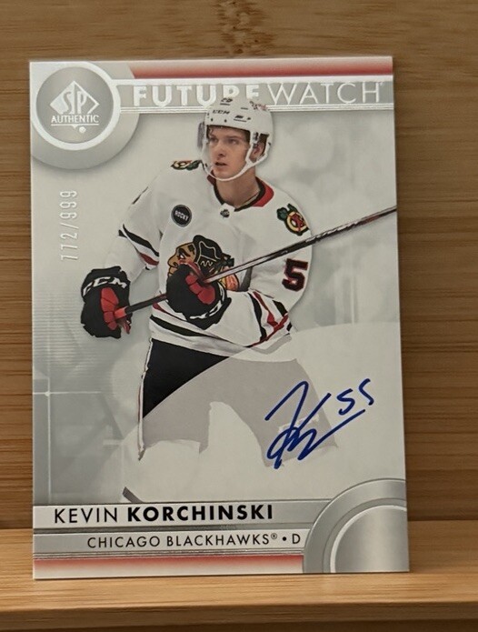 2023-24 UD SP Authentic Future Watch Auto Kevin Korchinski /999 - Blackhawks