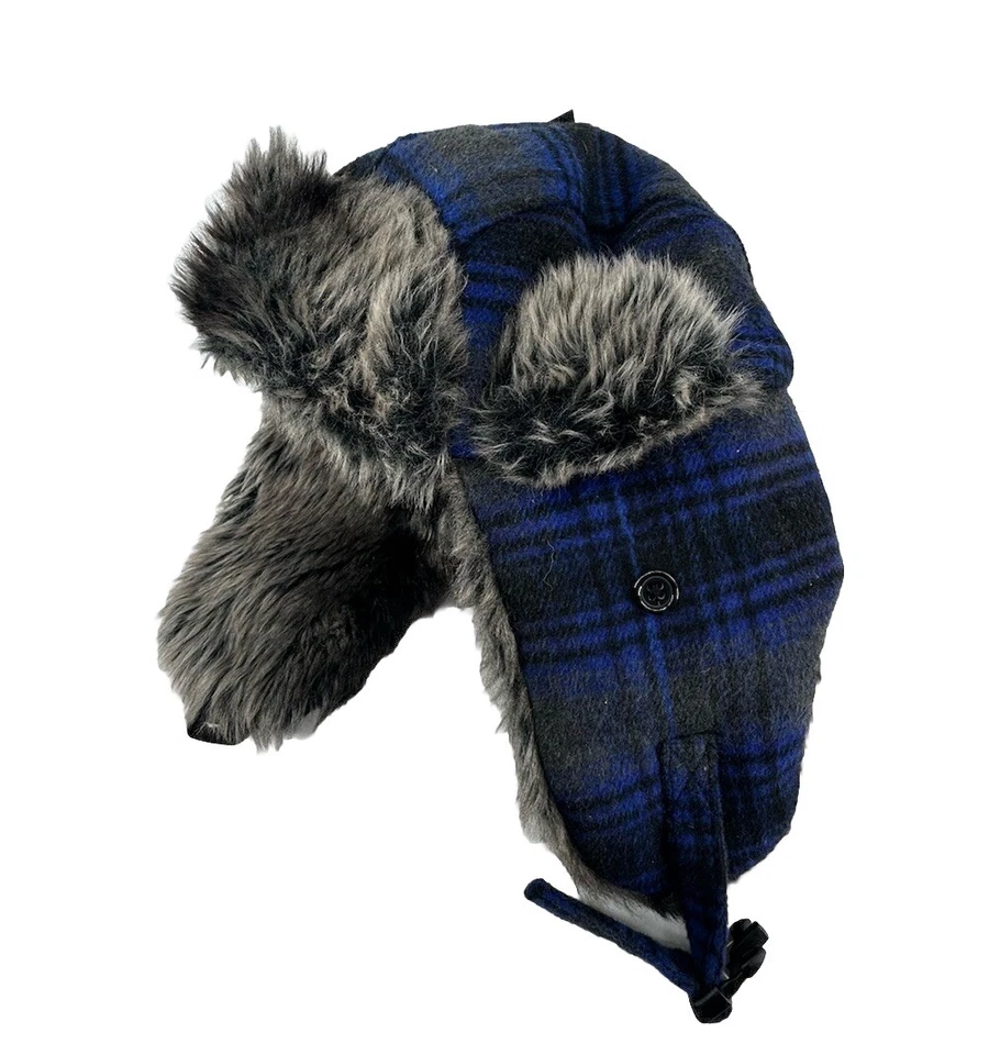 NEW Apt 9 Adult One Size Ushanka Warm Outdoor Navy Blue Faux Fur Trapper Hat 1-2 - Image 2 of 4