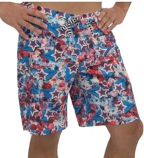 Dolfin Uglies Mens Liberty Stars 9 Inch Board Short Size Small Cargo Pocket Swim