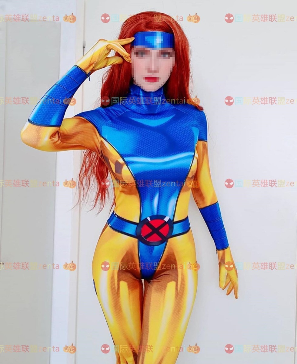 X-Men Phoenix Jumpsuit Jean Grey Cosplay Costume Bodysuit Adult