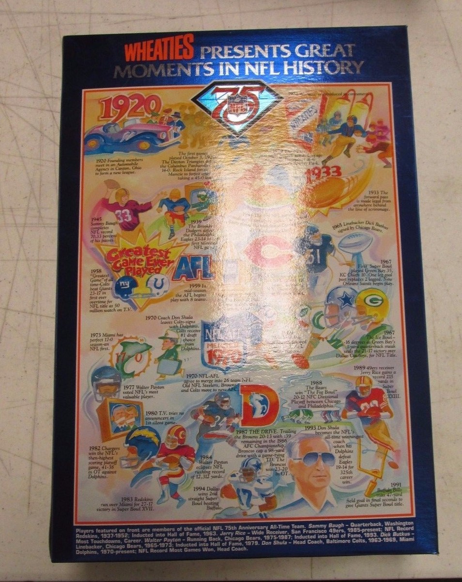 1920-95 NFL 75th Anniversary Collectors Edition Unopened Wheaties