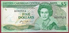 Ostkaribische Staaten/East Caribbean States 5 Dollars A=Antigua P-18a (1986)