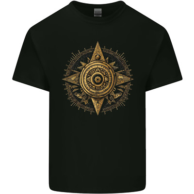  T-Shirt A Fantasy Gold Kompass Herren Baumwolle T-Shirt Top