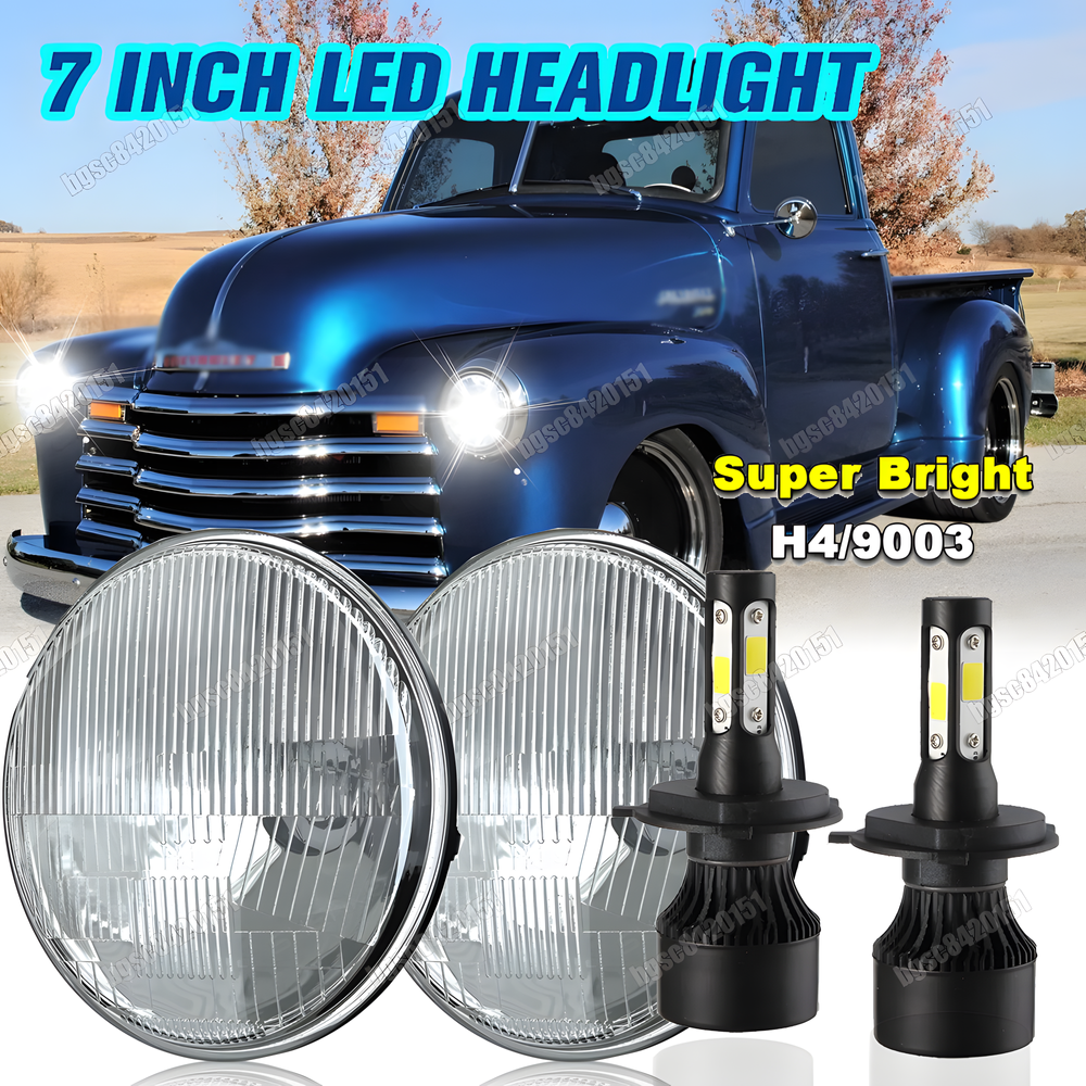 Par de piezas de faros LED de coche de 7 pulgadas redondos haz HI/LO PARA camioneta Chevy 3100