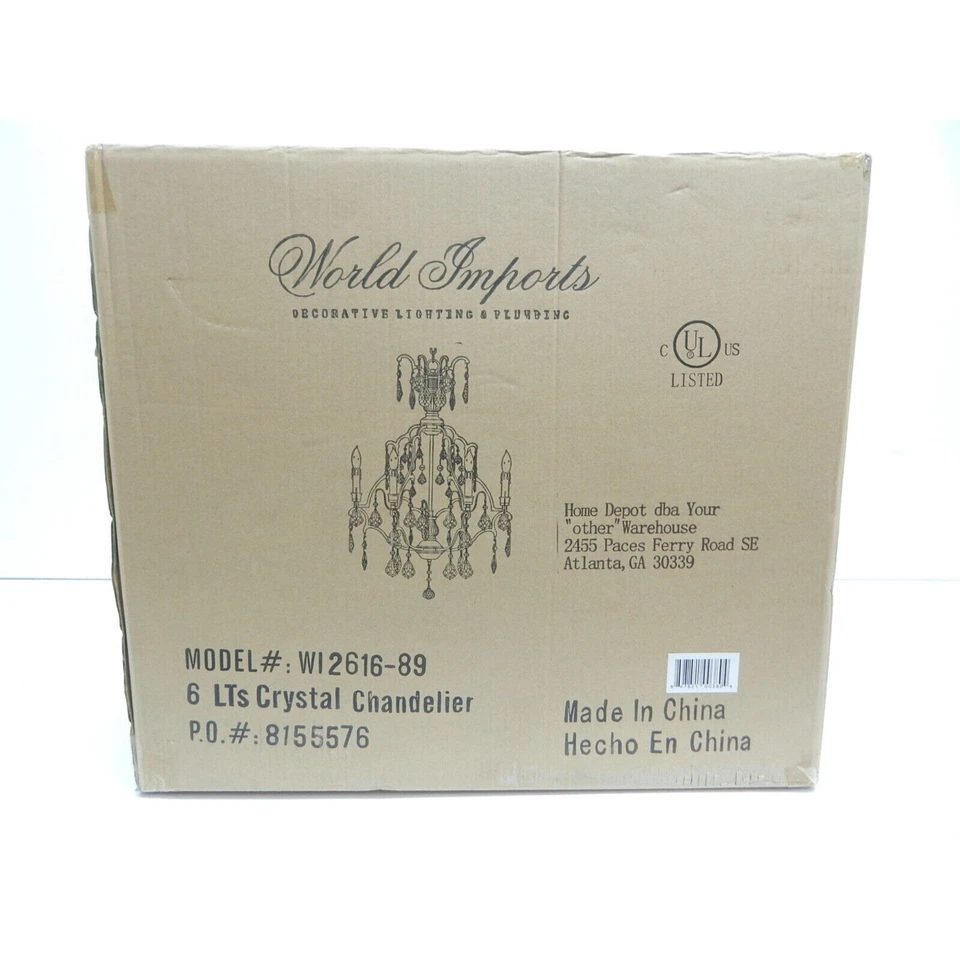 Lámpara de araña World Imports WI2616-89 Timeless Elegance 6 cristales de luz, bronce Foto 2 de 2