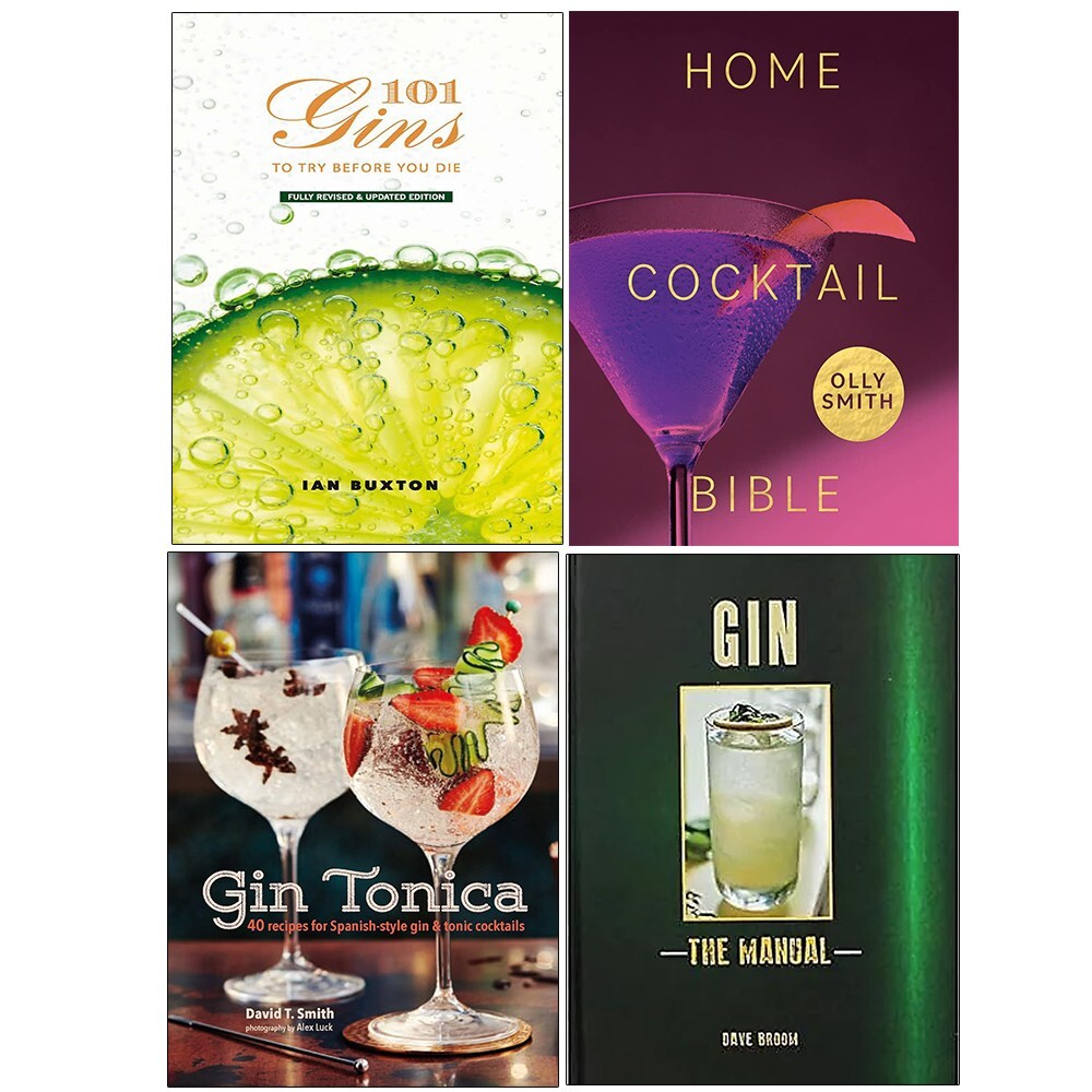Gin Manual,101 Gins To Try Before,Gin Tonica, Home Cocktail Bible 4 Books Set