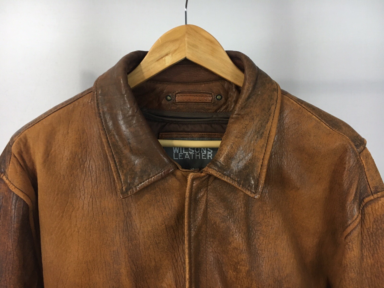 RARE VTG Wilson Leather Men's Flight Bomber Thinsulate Insulation Jacket Size XL image 2