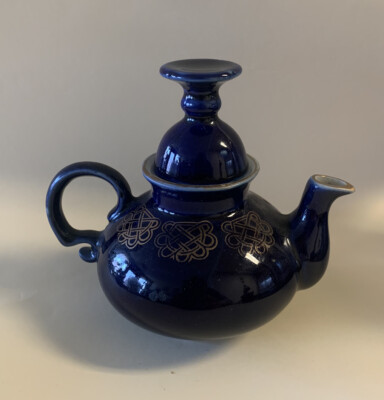 Vintage Novgorod Golden Frieze Cobalt And Gold little pot. USSR. Used